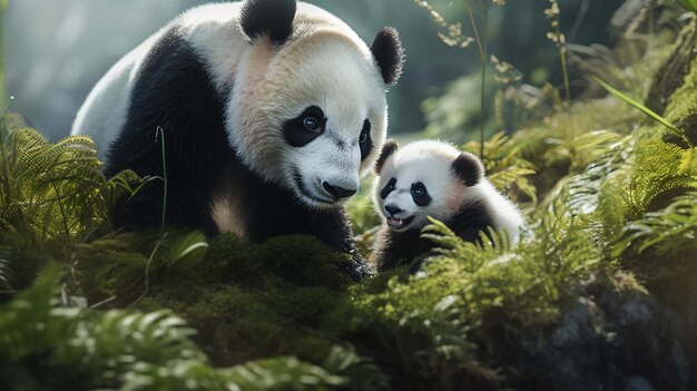 Heartwarming Panda Parenthood Scene