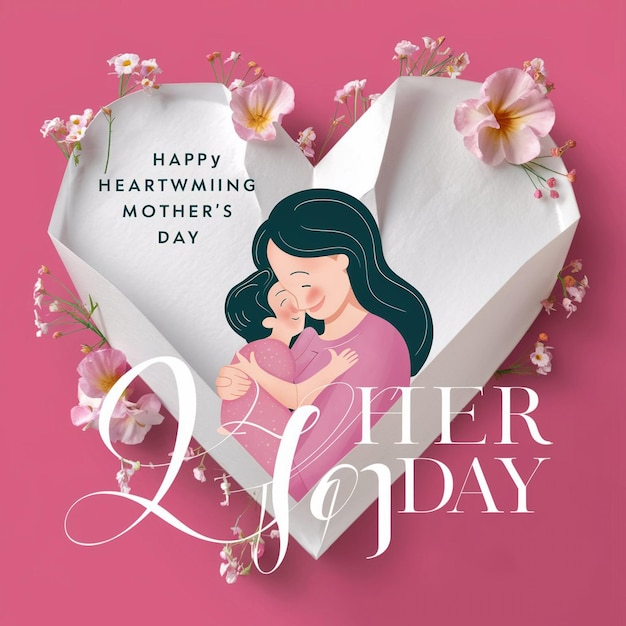 A heartwarming and trendy mothers day card feature