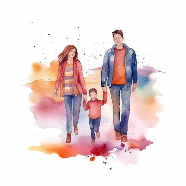 A heartwarming vector artwork of a white family supporting and uplifting each other