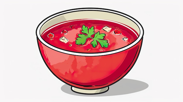 Photo hearty borscht soup cartoon