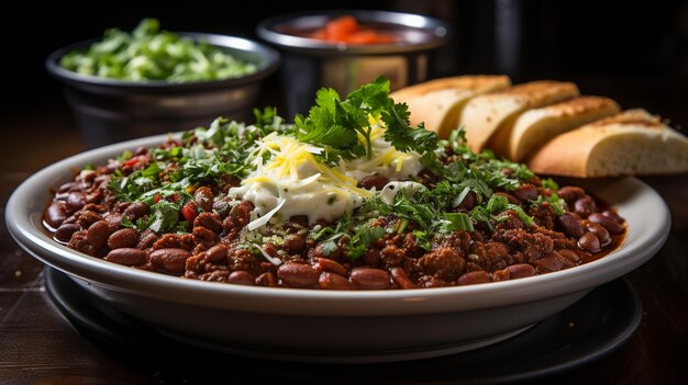 Photo hearty bowl of chili