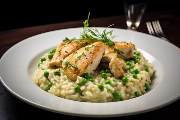 Hearty Chicken risotto Food meat rice Generate Ai