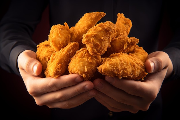 Photo hearty hand fried chicken nuggets generate ai