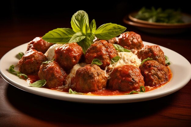 Photo hearty meatball marinara marvel