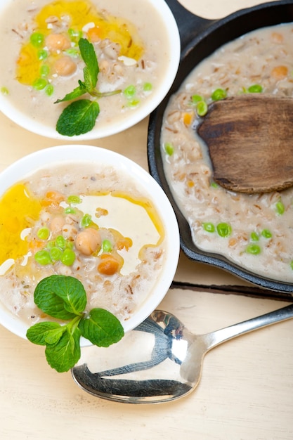 Hearty middle eastern chickpea and barley soup