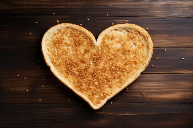 Hearty Slice toasted heart bread Generate Ai