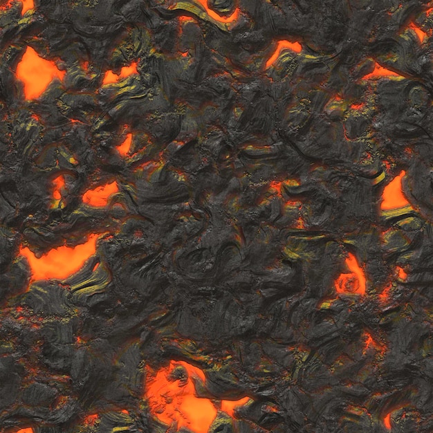 Heat cracked ground texture after volcano eruption. 3D rendering