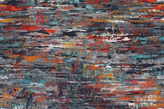 Heather Grey Triblend Абстрактный цветной всплеск бесшовный узор Спрей краска на фоне темной ткани Generative Ai