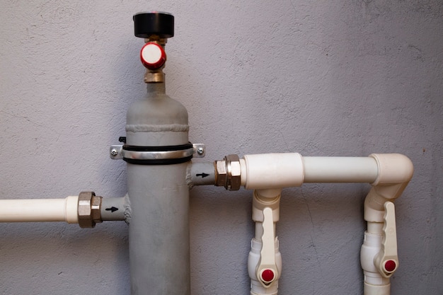 ガス設備配水管分配容器コンテナ選択的焦点を備えた民家配給マニホールドボイラー室の暖房システム