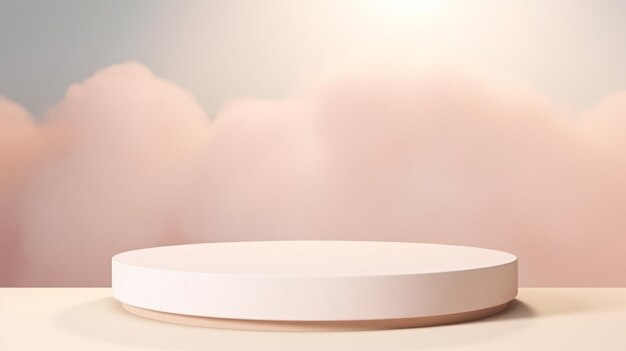 Heaven abstract minimalistic product podium the scene for product presentation 3d room with geometric platform stage pedestal ai generated podium mockup for a product advertisement