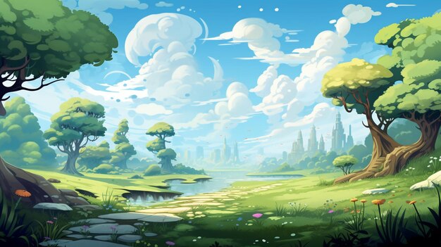 Heaven Forest cartoon Illustration