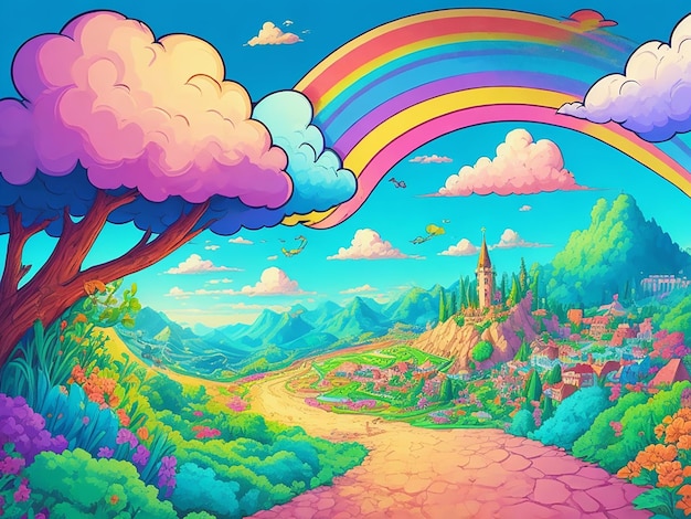 Heaven Forest cartoon Illustration