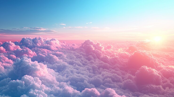 Photo heavenly cloudscape a dreamlike sunset above the clouds