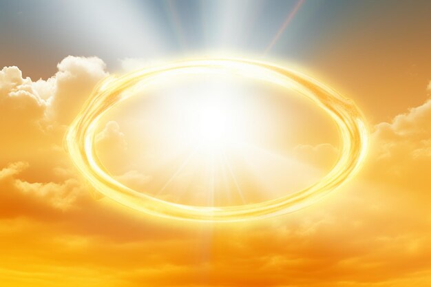 Heavenly halo gold background photo