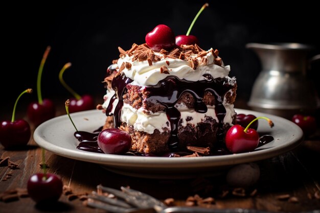 Heavenly Layers CloseUp Delight of Vibrant Black Forest Cake