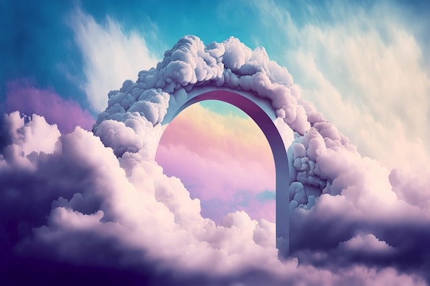 Heavens gate to heaven end of life Stairway to Heaven Religious background Generative AI illustration