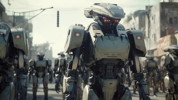 Heavily armed robot army of the future