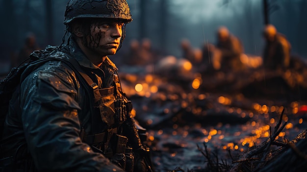 Heavily Armed Soldiers Holding Rifles In War