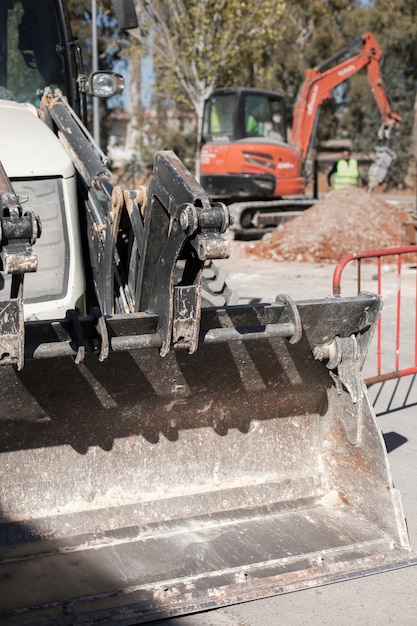 Photo heavy excavator for digging on day light outdoors