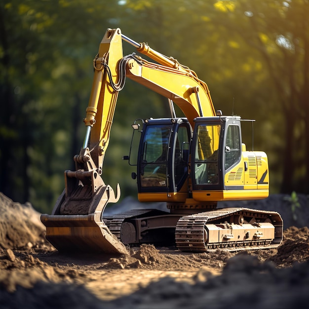 Heavy excavator digging Excavator at work