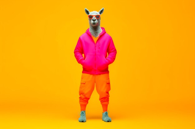 Photo heavy fun saiga anthropomorphic bright colors generative ai