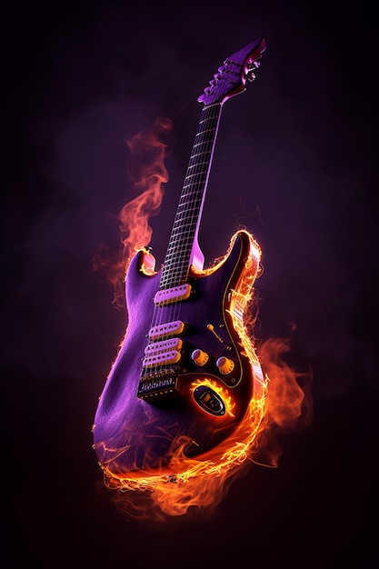 Heavy Metal Guitar on Fire