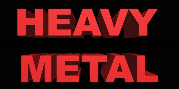 Heavy metal muziekgenre in 3d