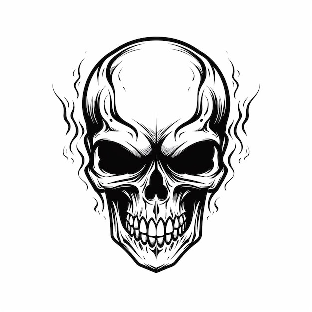 Photo heavy metal skull tattoo design