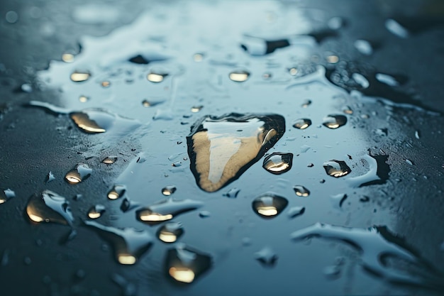 激しい雨は雨滴を床に落とす