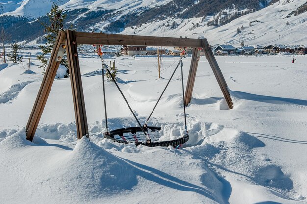 Heavy snowfall in the mountain