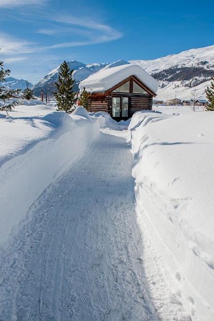 Heavy snowfall in the mountain