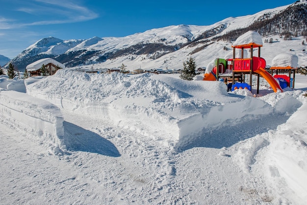 Heavy snowfall in the mountain