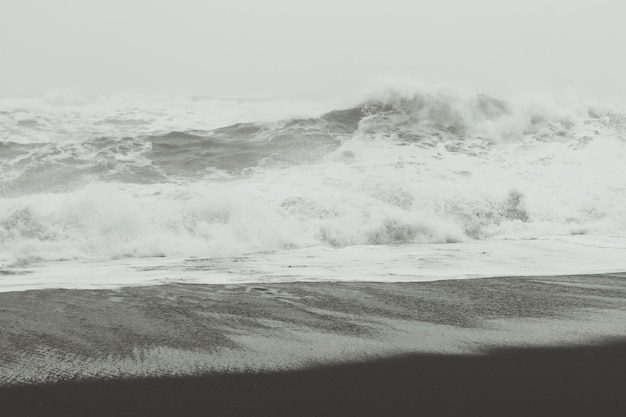 Photo heavy storm on sea beach monochrome landscape photo