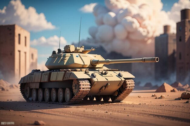 Тяжелый танк, военное оружие, армейское атакующее оборудование, военные обои, фоновая иллюстрация