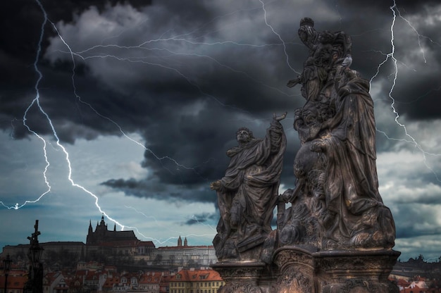 Heavy thunderstorm with lightning