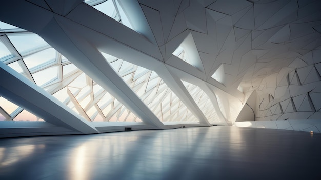 Hedendaags museum met abstracte geometrische vormen
