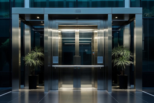 Hedendaagse gesloten deur Moderne lift Generatieve Ai