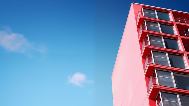 Hedendaagse rode gevel van het gebouw geweldig voor onroerend goed en ontwerp