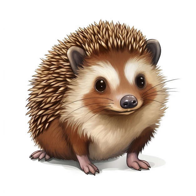 Hedgehog 2d cartoon vector illustration on white backgroun