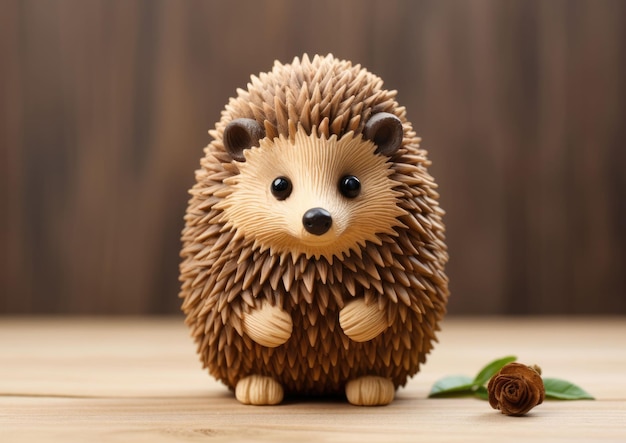 Hedgehog Animal Character craft with isolated studio background