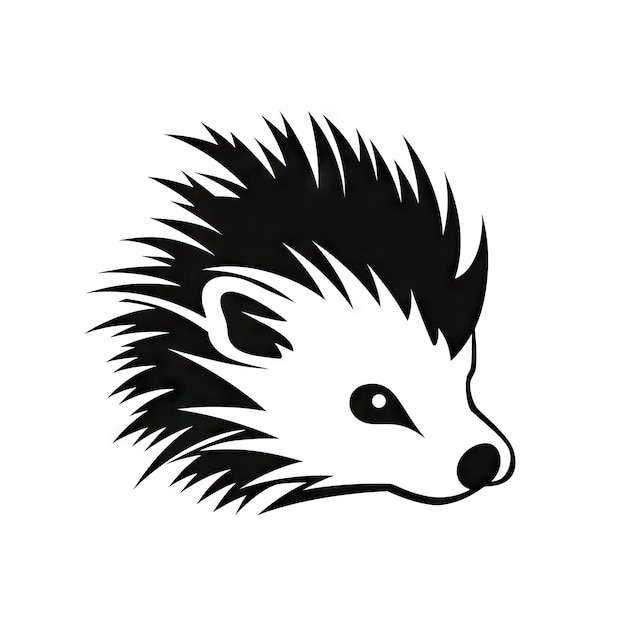 Hedgehog Icon Porcupine Symbol Echidna Silhouette Hedgehog Icon Generative AI Illustration