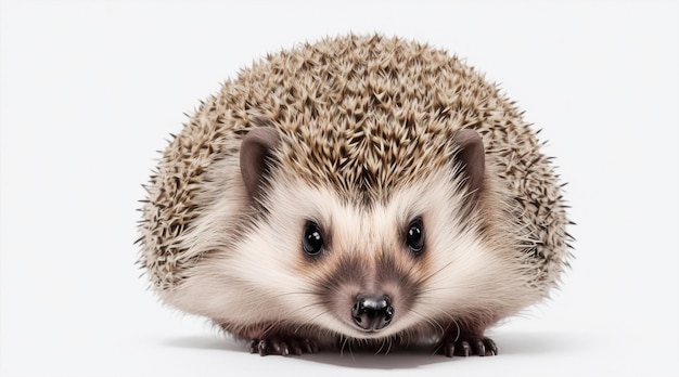 Photo a hedgehog and a white background generative ai