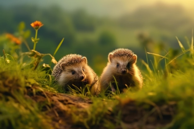 Hedgehog Wildlife Photography Generatieve AI