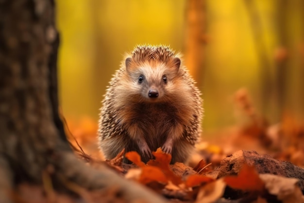 Hedgehog Wildlife Photography Generative AI