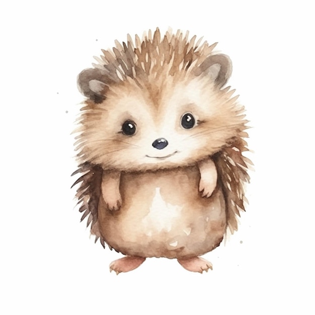 Hedgehog with a white background and a brown background generative ai