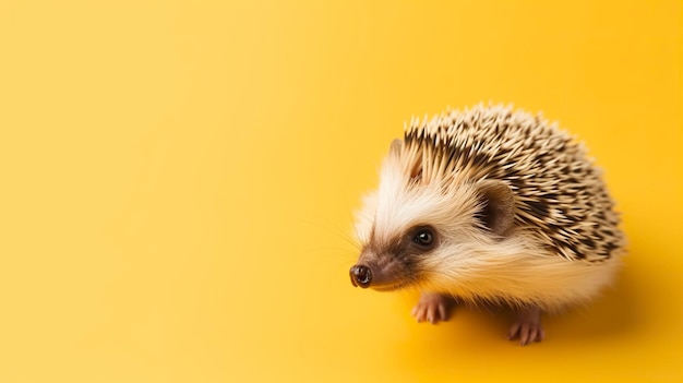 Hedgehog on the yellow background Generative AIx9