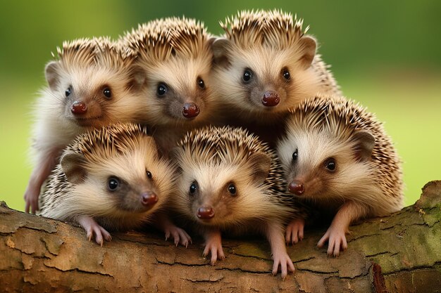 Hedgehogs in Their Cozy Gathering Generative By Ai