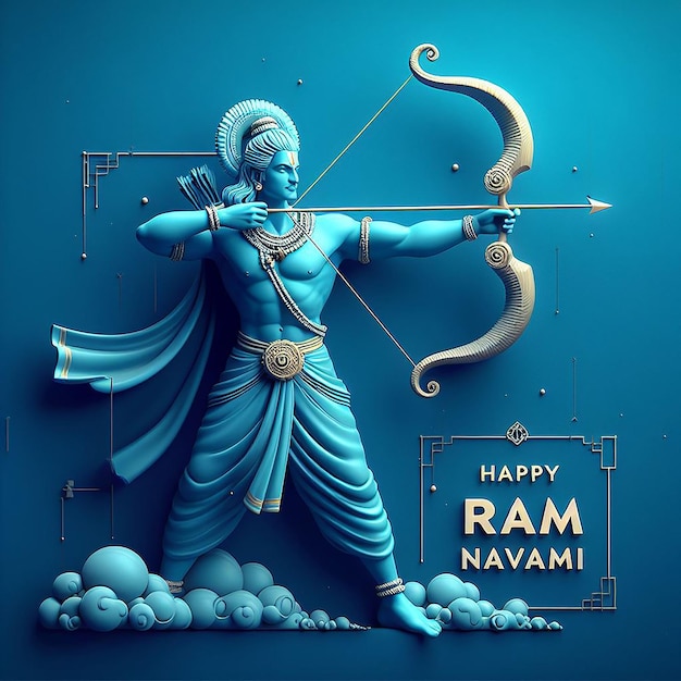 Heer Sri Ram prachtige foto voor Ram Navami Wallpaper banner of sociale post stijl ai gegenereerd