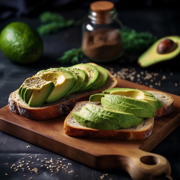 Heerlijk brood met avocado.