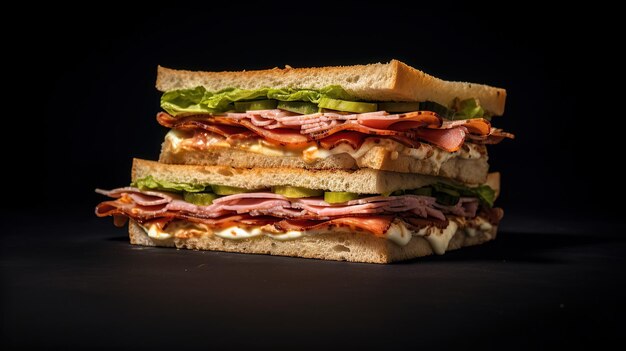 Heerlijk broodje eten menuAI gegenereerd beeld